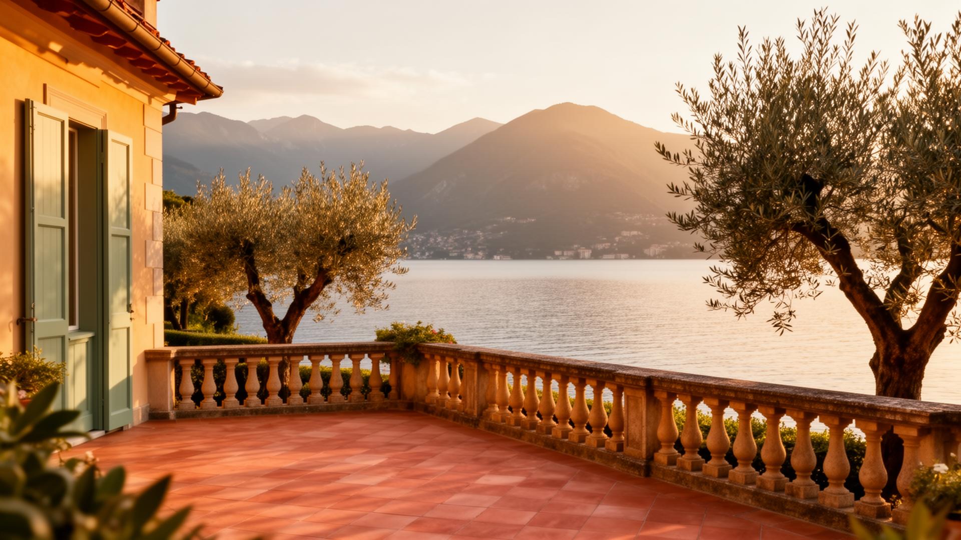 Vista del Lago Maggiore al tramonto